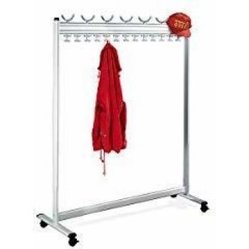 Perchero Multiline de Aluminio 1400 mm con 14 ganchos para sombreros y 52 ganchos para abrigos, dimensiones HxBxT 1700 x 400 mm