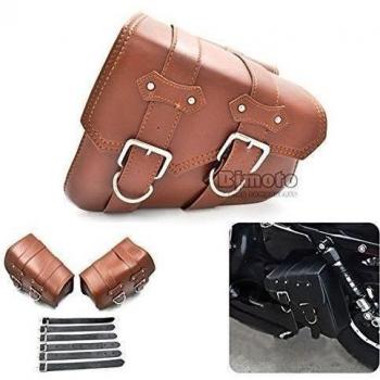 BJ Global motocicleta 2-pcs piel sintética bolsa de Side bolsa de sillín sillín para Harley Davidson SPORTSTER XL883 XL1200