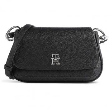 Tommy Hilfiger Elegant Black Shoulder Bag with Logo Clasp, Cross Body Bags, female, Black, Size: ONE SIZE