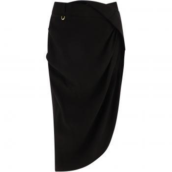 Jacquemus Women's La Jupe Saudade Black Midi Skirt, Size 38