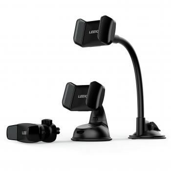 3 en 1 Soporte de Teléfono para Automóvil Universal Soporte para Parabrisas de la Ventanilla de Aire para la Mayoría de los Teléfonos Inteligentes.- Leeioo