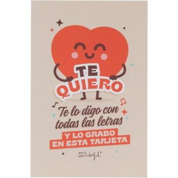 Postal con grabador de mensaje audio Mr Wonderful: Te lo digo con todas las letras