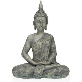 Figura de Buda Gris Zen de Resina 28x40cm