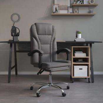 Silla De Oficina Pulssar Reclinable Con Reposapiés Gris