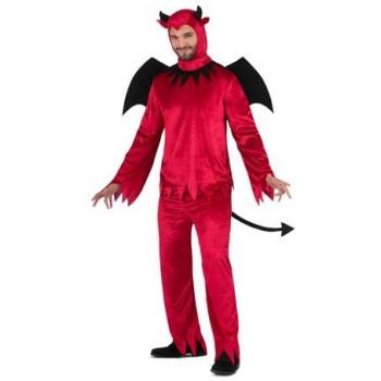 Disfraz de Diablo Rojo con Alas y Cola para Hombre