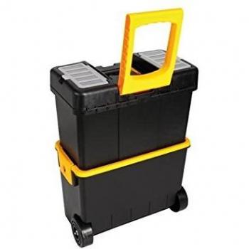 Caja de herramientas Perel 460 x 260 x 620 mm con asa plegable y ruedas