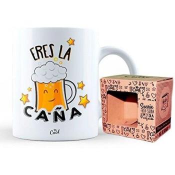 Mr Cool Taza en Caja Regalo en Mensaje Eres la Caña, Cerámica, Multicolor, 15x10x5 cm