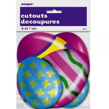 Paper Cut Out Decoración de huevos de Pascua, 6 unidades) , color/modelo surtido