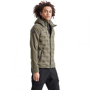 Superdry Radar Quilt Hybrid Capucha, Marrón