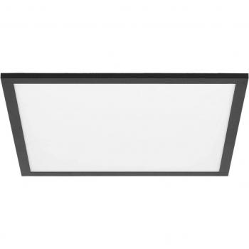 Lindby Panel LED Lamin, Lámpara de techo moderna en negro, 40 cm, aluminio, CCT con control remoto