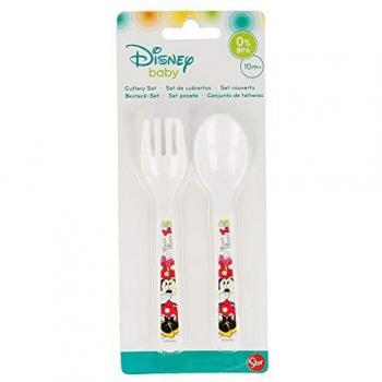 Disney-ST-39966 Set de 2 Cucharas Minnie Mouse Baby, Multicolor