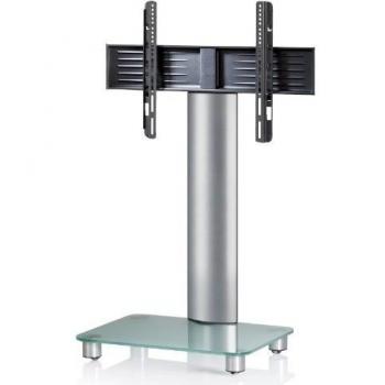 Soporte de TV Tosal con Ruedas, Aluminio y Cristal Mate para Pantallas de 32 a 70 Pulgadas