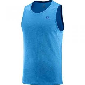 SALOMON Agile Tank Camiseta sin Mangas, Hombre, Azul