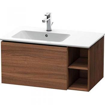 Mueble Bajo Lavabo Duravit L-Cube 82x48,1cm con 1 Cajón y Estante Lateral, Becken Izquierdo, Nuez Natural