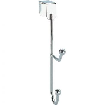 Percha Multiusos Cromada con 2 Ganchos para Puerta