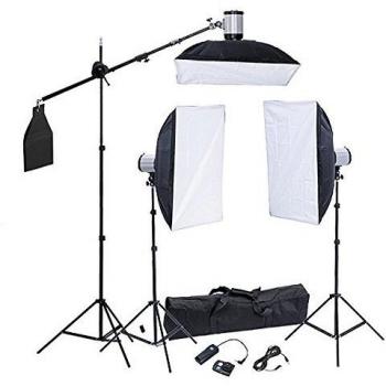 Kit de estudio fotográfico: Cabeza del flash, Cajas de luz 50x70 & Disparador de flash