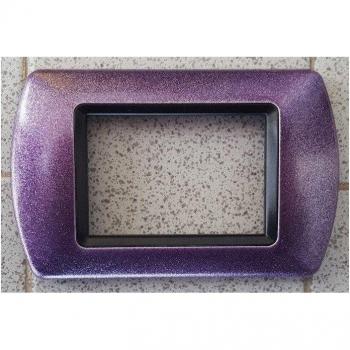 Placchette ABS Compatibles para Serie Living International - Placa Púrpura Metálico - 3 Foros