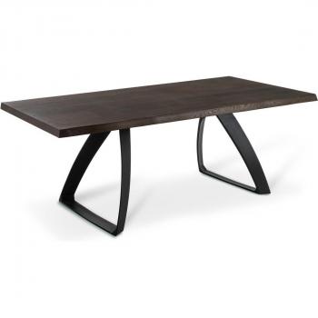 Mesa Fija de Roble Termococido con Patas Negras 100x200x76 cm