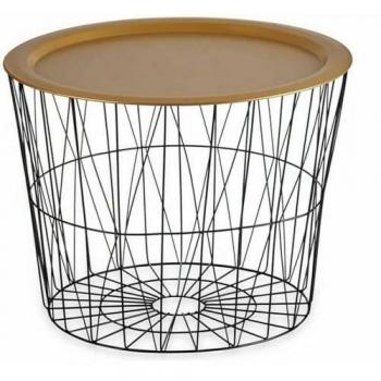 Mesa auxiliar Gift Decor Negro Dorado Metal 62 x 45,5 x 62 cm (4 Unidades)