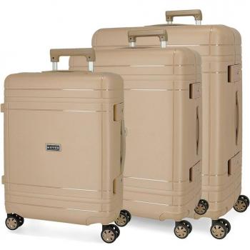 Movom Juego de Maletas Dimension Rígidas Beige 55-66-75cm Polipropileno