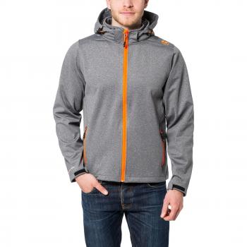 Ultrasport Salt And Pepper - Chaqueta Softshell para hombre, color gris / naranja, talla M