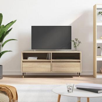 Mueble de TV Sonoma de Madera Contrachapada 100x34,5x44,5 cm