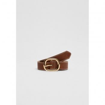 Beige Topstitched Belt 34 by Stradivarius