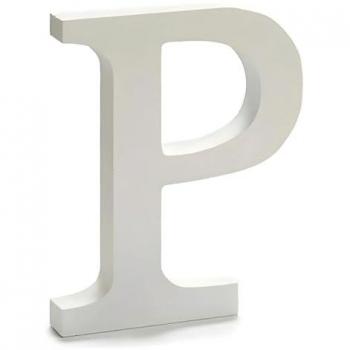 Letra P de Madera Blanca (1,8 x 21 x 17 cm) (12 Unidades)