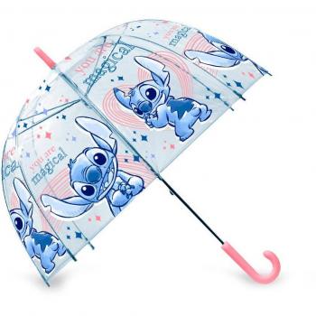 Paraguas Transparente de Campana Manual Disney Stitch 46cm