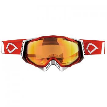 Hebo Gafas Off Road Quantum II - Máscara de motocross, color rojo, lente transparente, diseño aerodinámico, protección UV, sistema de ventilación antiempañante