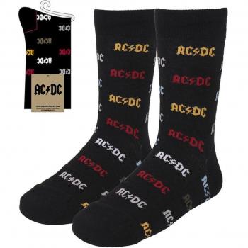 Cerdá Calcetines AC/DC de Algodón Negros con Licencia Oficial Disney, Talla Estándar para Hombre 35-41