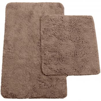 Brandseller alfombra de baño, conjunto de alfombras de baño, alfombrilla de baño 50x80cm, alfombra de inodoro 45x50cm, beige