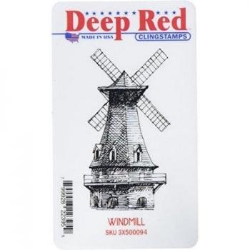 Deep Red Cling Stamp-Windmill