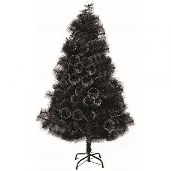 Árbol de Navidad artificial NEGRO - Original con purpurina efecto BOLA - 1m80 de altura - Pie de metal - calidad superior