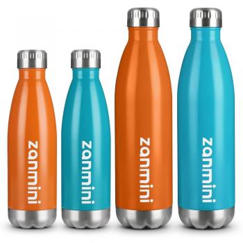 Zanmini Aislado Botella de Agua Doble Pared vacío Botella a Prueba de Fugas de Acero Inoxidable- 24 Horas de frío y 12 de Caliente- 750ml para para Aire Libre Hiking & Camping