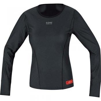 GORE RUNNING WEAR Essential Base Layer Windstopper Lady Manga Larga - Camiseta de running para mujer, color negro, talla 36