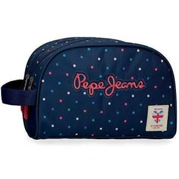 Neceser Pepe Jeans Molly Doble Compartimento Adaptable, Azul, 26 x 16 x 12 cm
