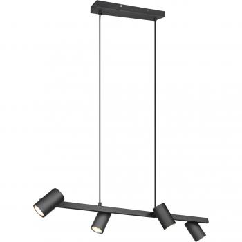 Lámpara Colgante Rectangular Negra con 4 Focos Orientables GU10 Marley Trio Lighting