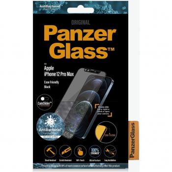 Protector de Pantalla PanzerGlass CamSlider Black para iPhone 12 Pro Max - Edge-to-Edge, Compatible con Fundas