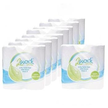 2WORK TOILET ROLL 2PLY 200SHEET PK36