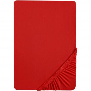 Biberna 77866/176/388 - Sábana bajera ajustable elástica, jersey 97% algodón y 3% elastano, ultrasuave e extensible, para una cama de 120 x 200 cm, hasta 130 x 220 cm, ideal para las camas de agua, color rojo