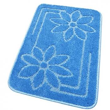 Alfombra de baño antideslizante absorbente 50x110 cm color azul claro 100% Made In Italy