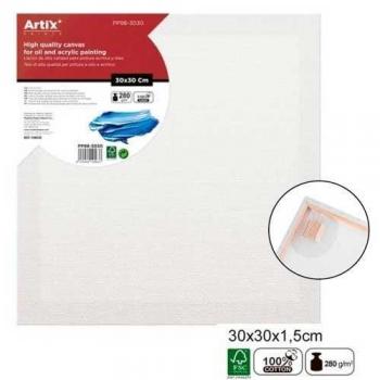 Lienzo Pre-estirado 30x30 cm 100% Algodón para Acrílico y Óleo - 380g/m²