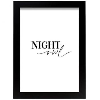 Lámina Artística Decorativa de Búho Nocturno Inspiracional A4 para el Hogar