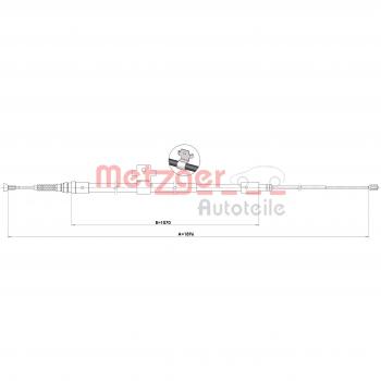 Cable de freno de mano Metzger 1.PE001 para Peugeot 308, lado izquierdo