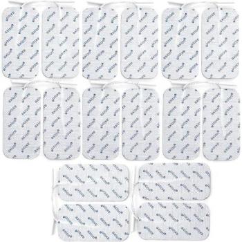 Axion Set Electrodos TENS-EMS 10x5cm 2mm 16 Unidades - Parches de recambio reusables y autoadhesivos para electroestimulador, conexión pin de 2 mm