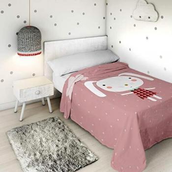 Haciendo el Indio S2801068 Juego de Sábanas Rabbit and Cloud, Cama de 105, Multicolor, 180 x 270 cm
