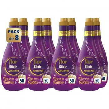 Flor Elixir - Sensorial Suavizante Concentrado, 8 Paquetes de 50 Dosis, Total: 400 Dosis
