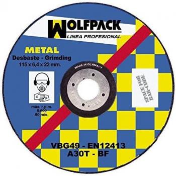 WOLFPACK LINEA PROFESIONAL 9010250 Disco repasar, 115 x 6,4 x 22 mm