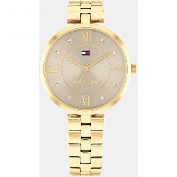 Tommy Hilfiger - Reloj de mujer Ella 1782685 en acero dorado con correa de malla metálica